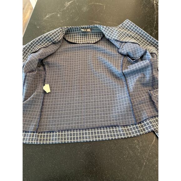 Vintage 80's union made ACT III navy and white tweed blazer EUC size 10 - Picture 8 of 11